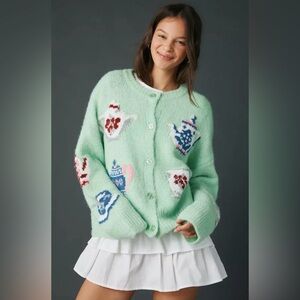 NWT BDG Anthropologie Becca Tea Time Cardigan XS
